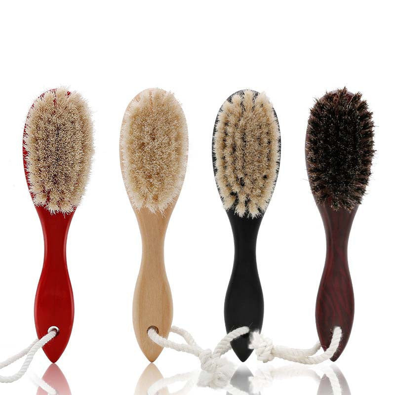 Hemu Paint Pure Horsehair Retro Gradient Haircut Hair Brush, Hair Brush, Oil Head Brush, Beard Care Set Comb